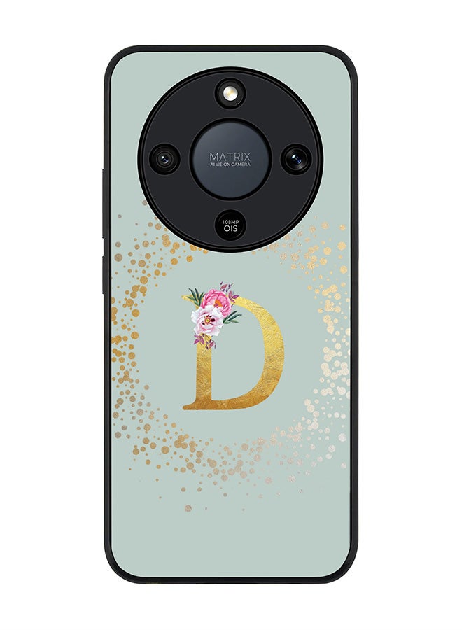For Honor X9d / Magic8 Lite / X70 Case,Slim fit Camera Protection, Shockproof Thin Phone cover  - Custom Monogram Floral - D  (Light Grey )